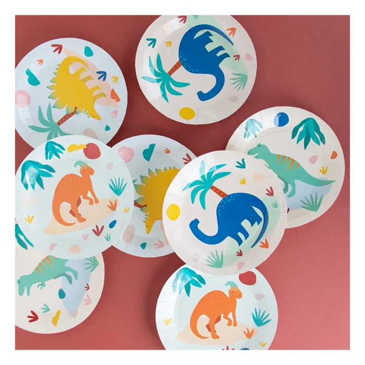 My Little Day Assiettes en carton Dinos - Lot de 8