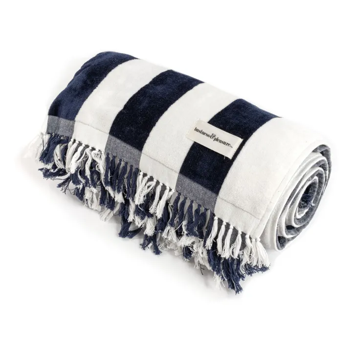 Business & Pleasure Co. Serviette de plage avec trou Holiday | Bleu marine