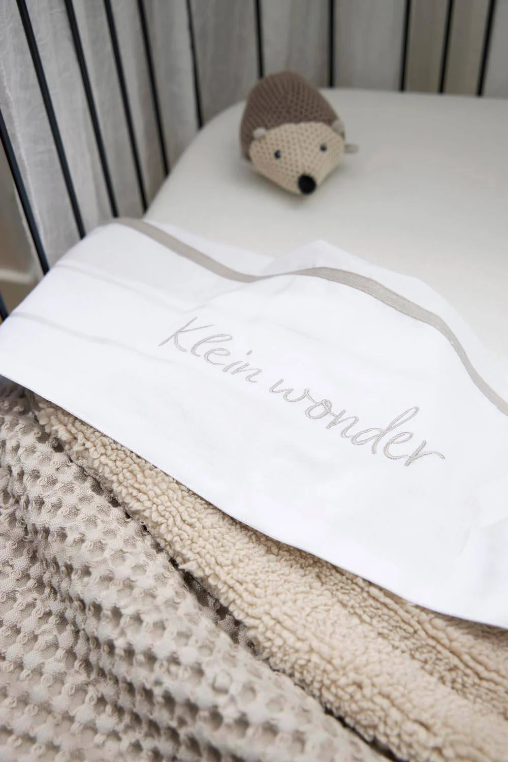 Meyco baby ledikantlaken Klein Wonder greige