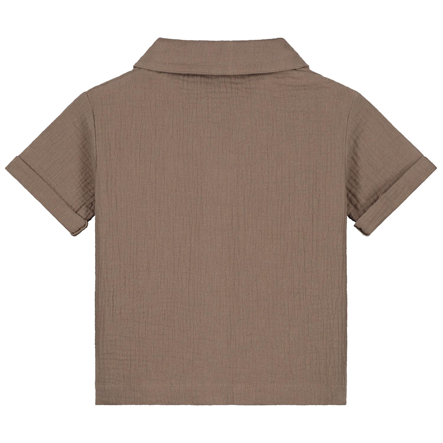 Sweet Petit baby blouse Evan korte mouwen effen taupe