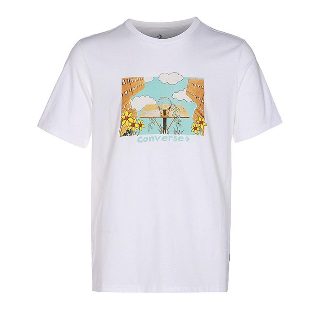 Converse T-shirt Blanc Homme Converse Overgrown