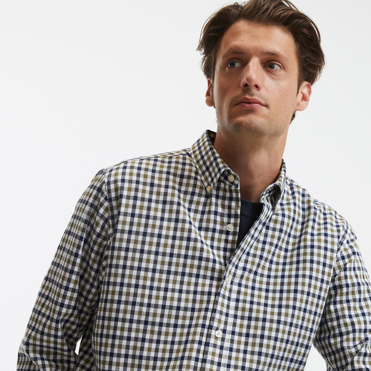 COLEÇÕES LA REDOUTE<br>Camisa Vichy reta, mangas compridas