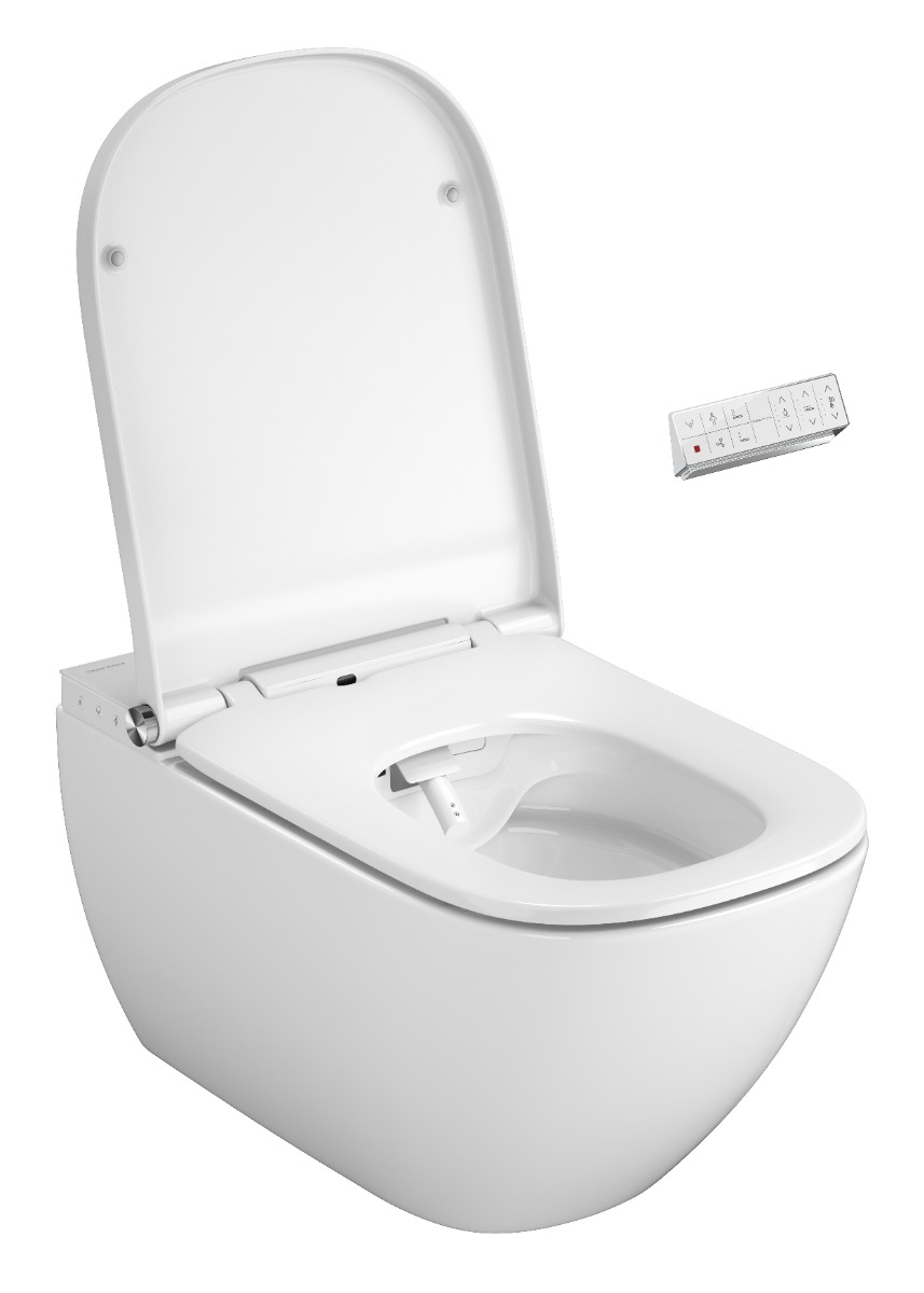 Plazan Genera Ultimate Square douche wc randloos met softclose zitting wit