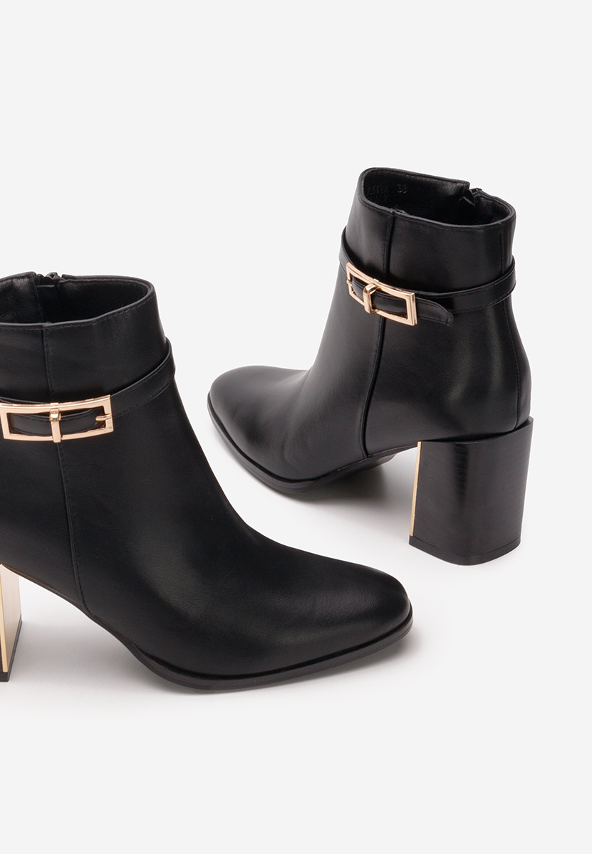 Bottines à gros talon noires Zeyla