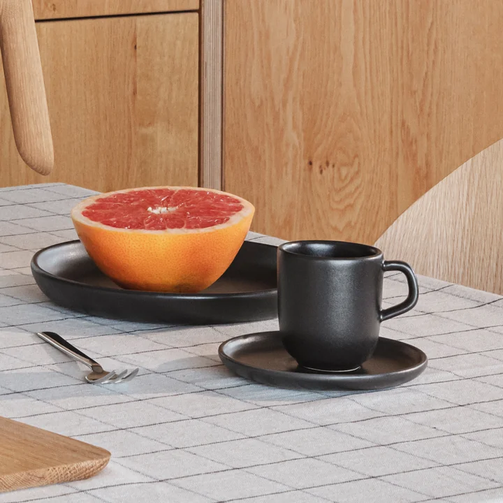 Eva Solo - Nordic Kitchen Tasse mit Untertasse 6,5 cl, schwarz
