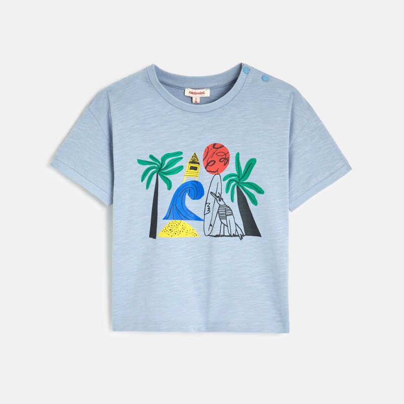 T-shirt bébé garçon plage bleu Catimini Bleu