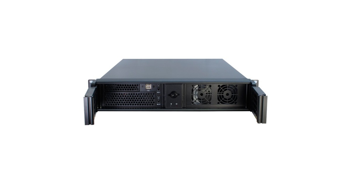 Inter-Tech2U-2098-SL rack behuizing  (Zwart | 2x USB-A)