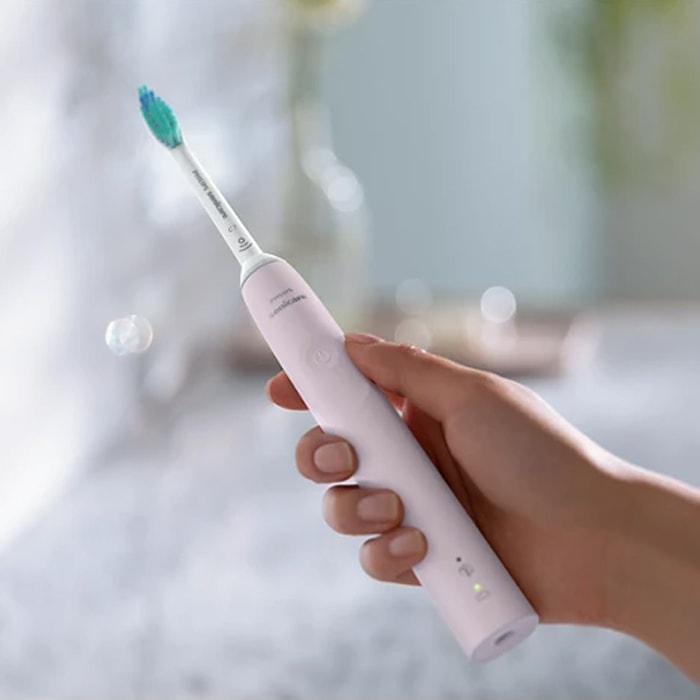 Brosses à dents électriques - Sonicare 3000 - Rose & noir - 4 accessoires