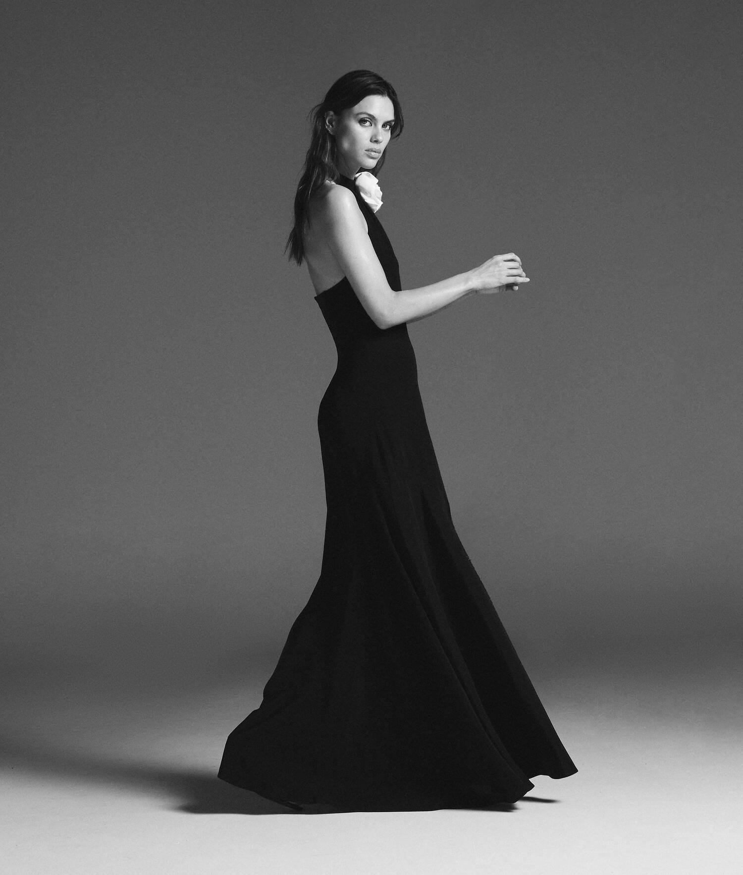 ROBE LONGUE EN SOIE KL STUDIO - Noir