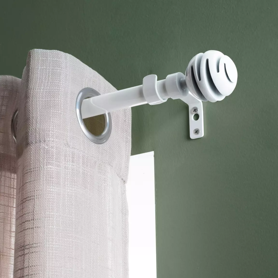 Kit de tringle extensible (L120 - L210 cm / D19 mm) Villalouise Blanc laqué