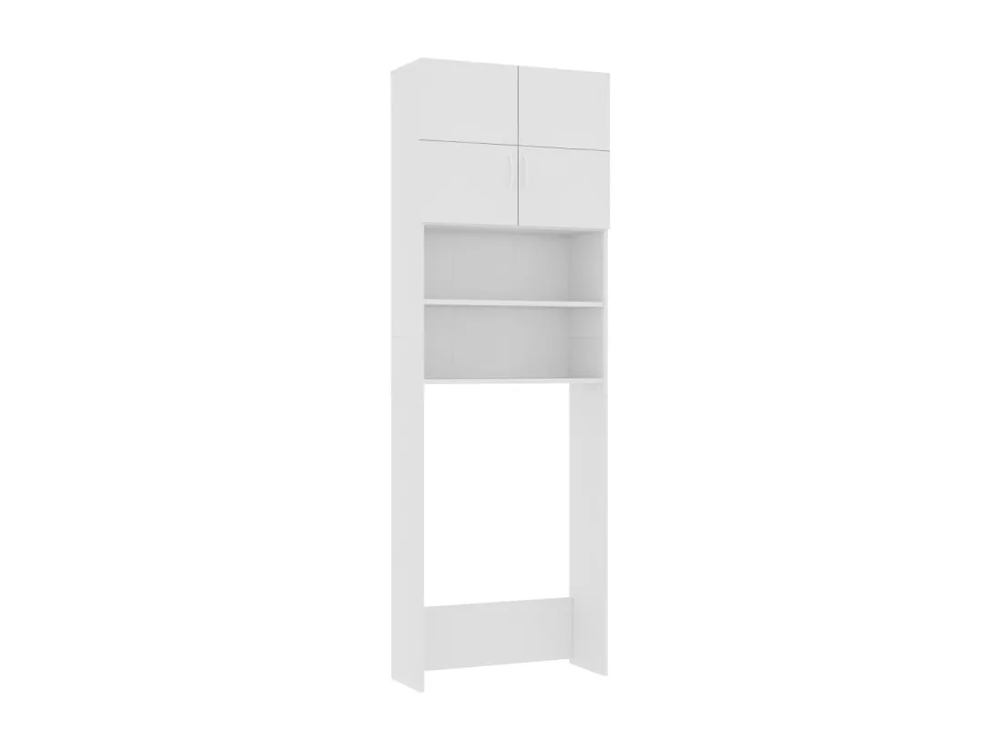 Meuble de machine à laver Blanc 64x25,5x190cm Bois d'ingénierie