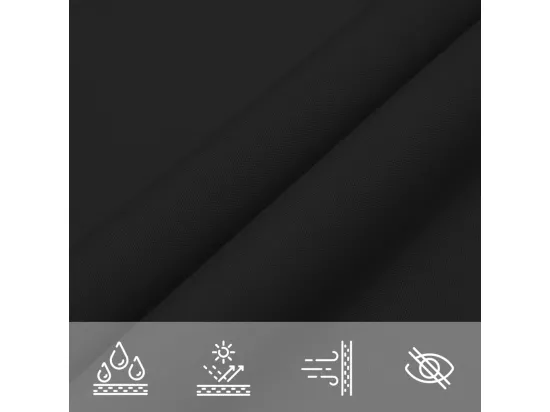 Voile d'ombrage noir 2x2x2 m 100 % polyester oxford