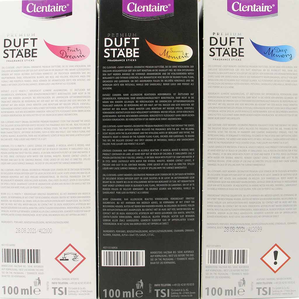 Clentaire Premium Raumduft Duftstäbe Fruity Dream 100ml