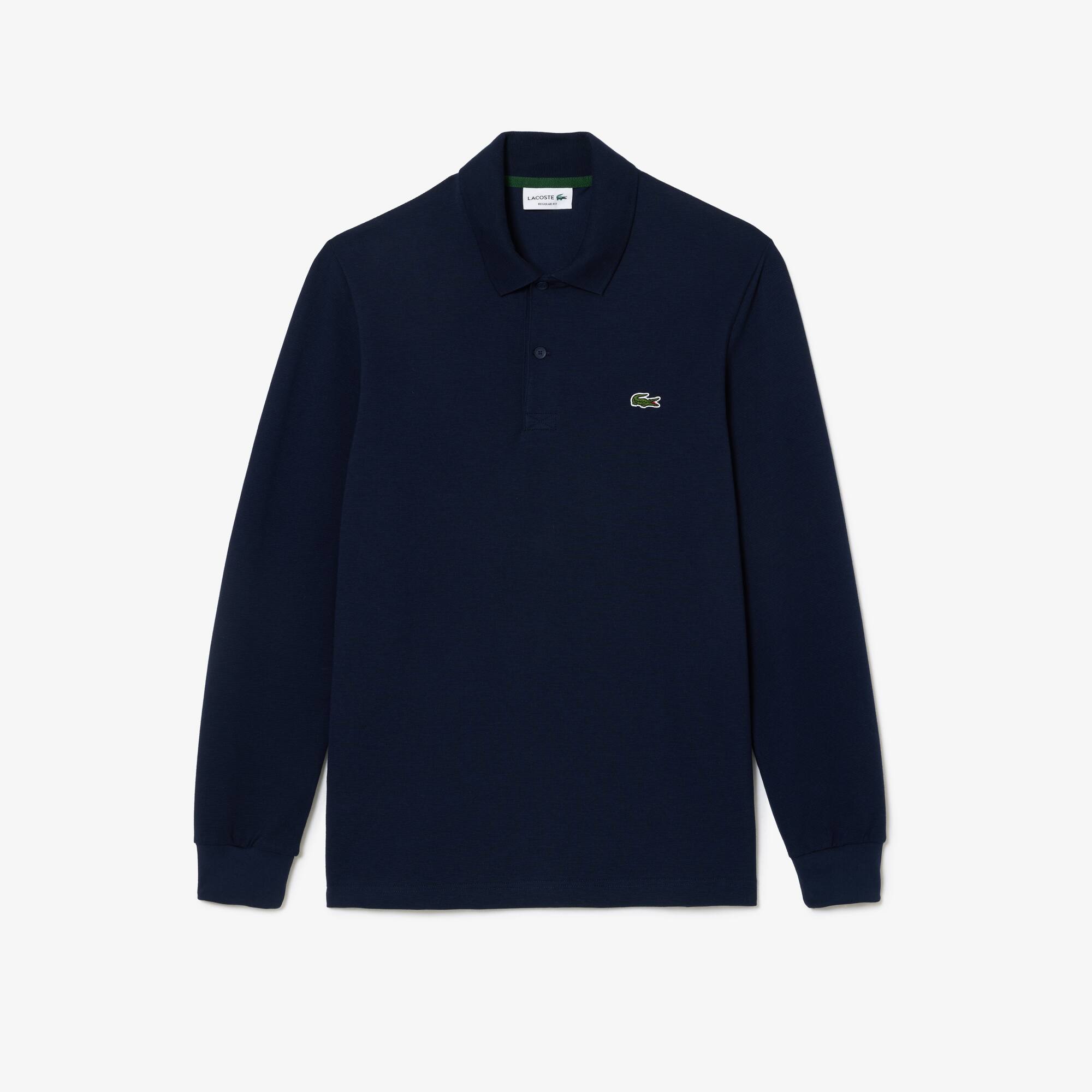 Herren Poloshirt aus Bio-Baumwolle Lange Ärmel - Blau - Lacoste - Herren