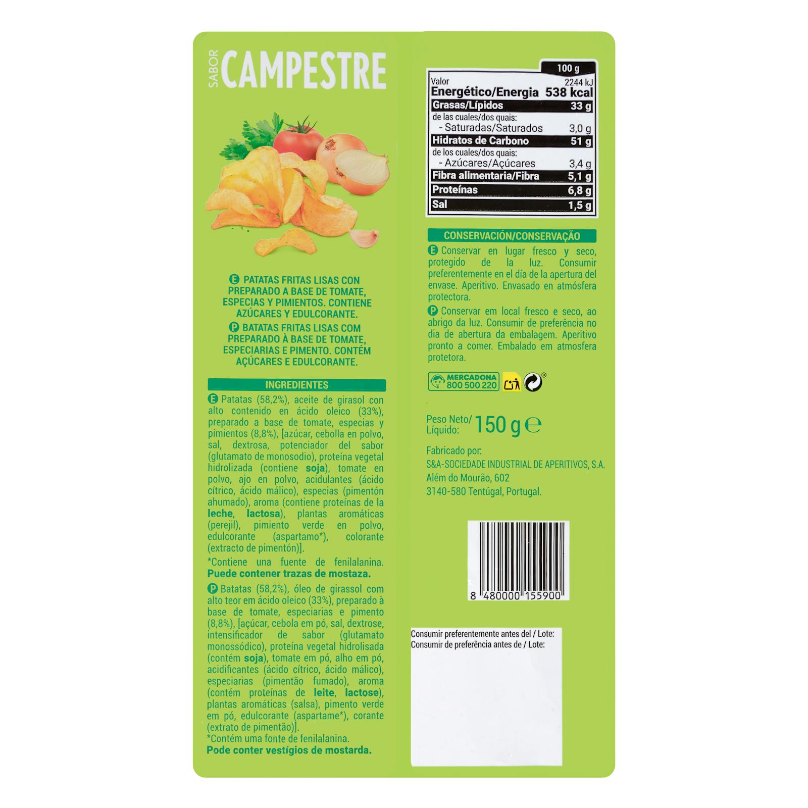 Chips champêtres Hacendado