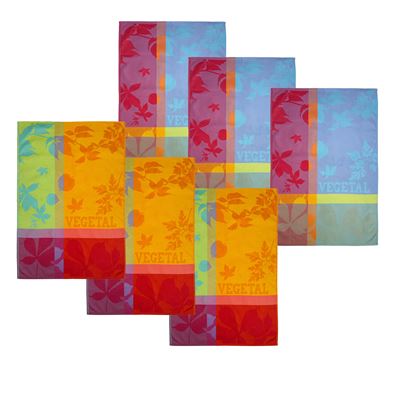 Torchons multicolores motif jacquard - Lot de 3 ou lot de 6