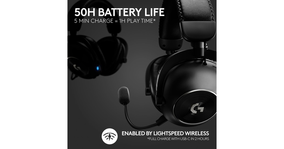 Logitech GPRO X 2 LIGHTSPEED Wireless over-ear gaming headset  (Zwart, Pc, PlayStation 5, PlayStation 4, Nintendo Switch)