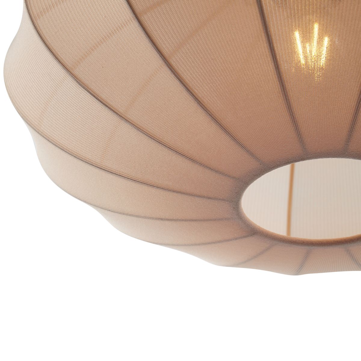Japandi hanglamp zwart met bruine stoffen kap - Bida