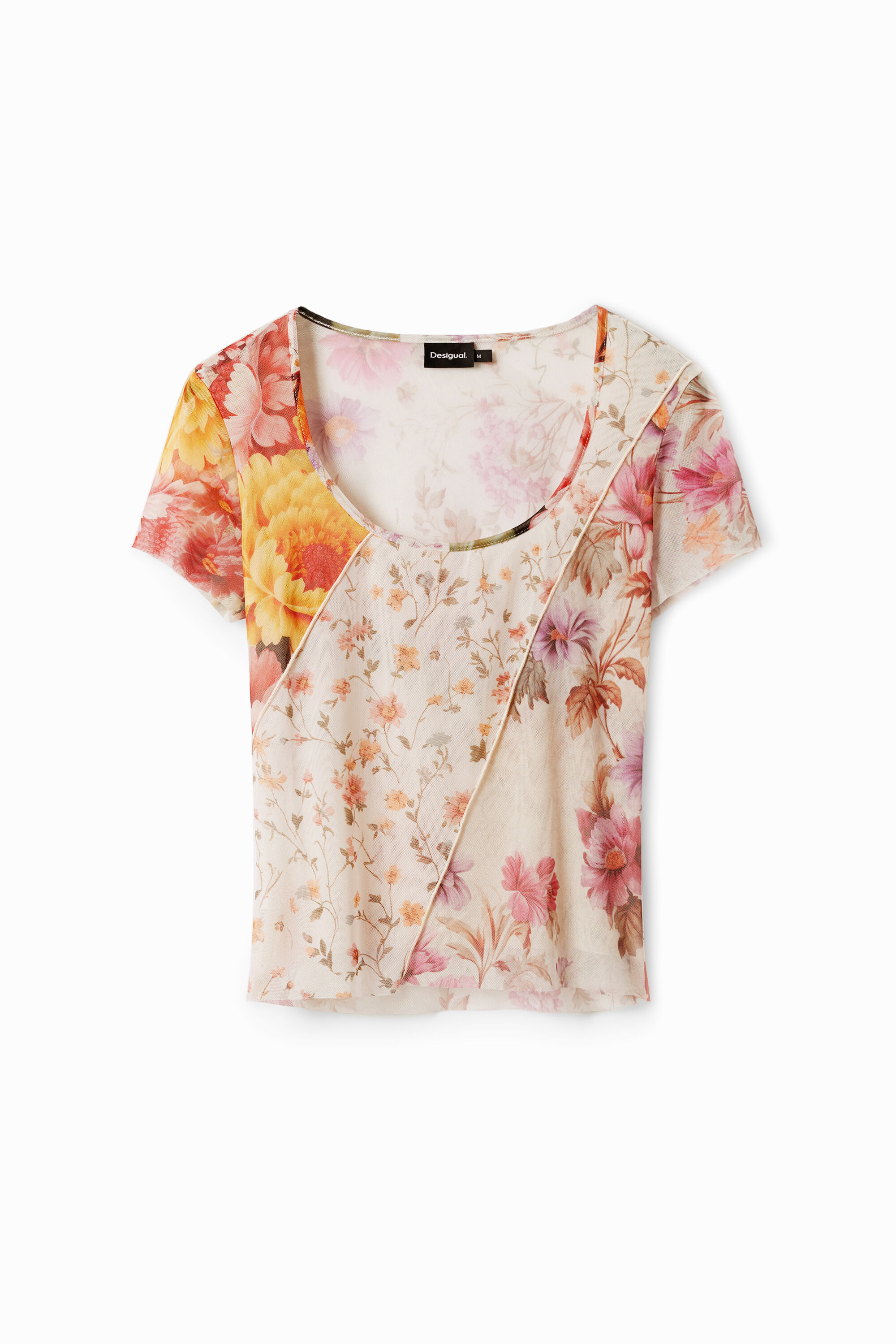 Camiseta de tule floral