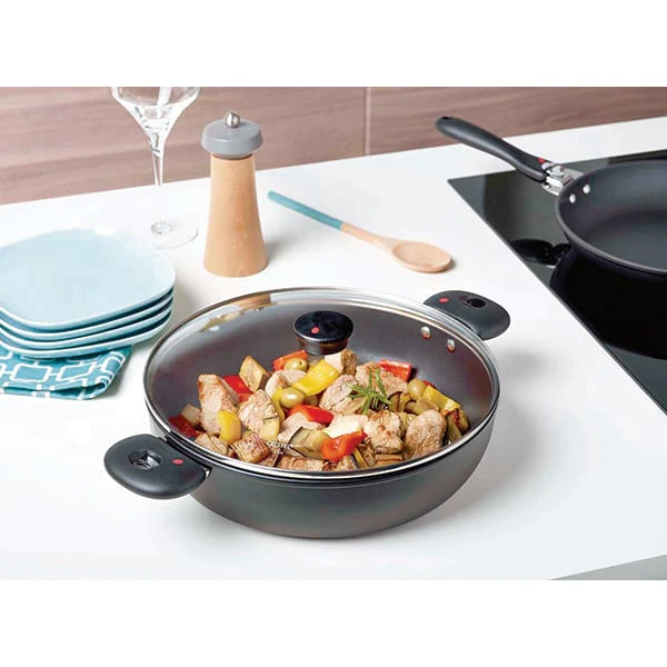 Lot sauteuse Cookway 28cm avec poignée, anse et couvercle Cristel