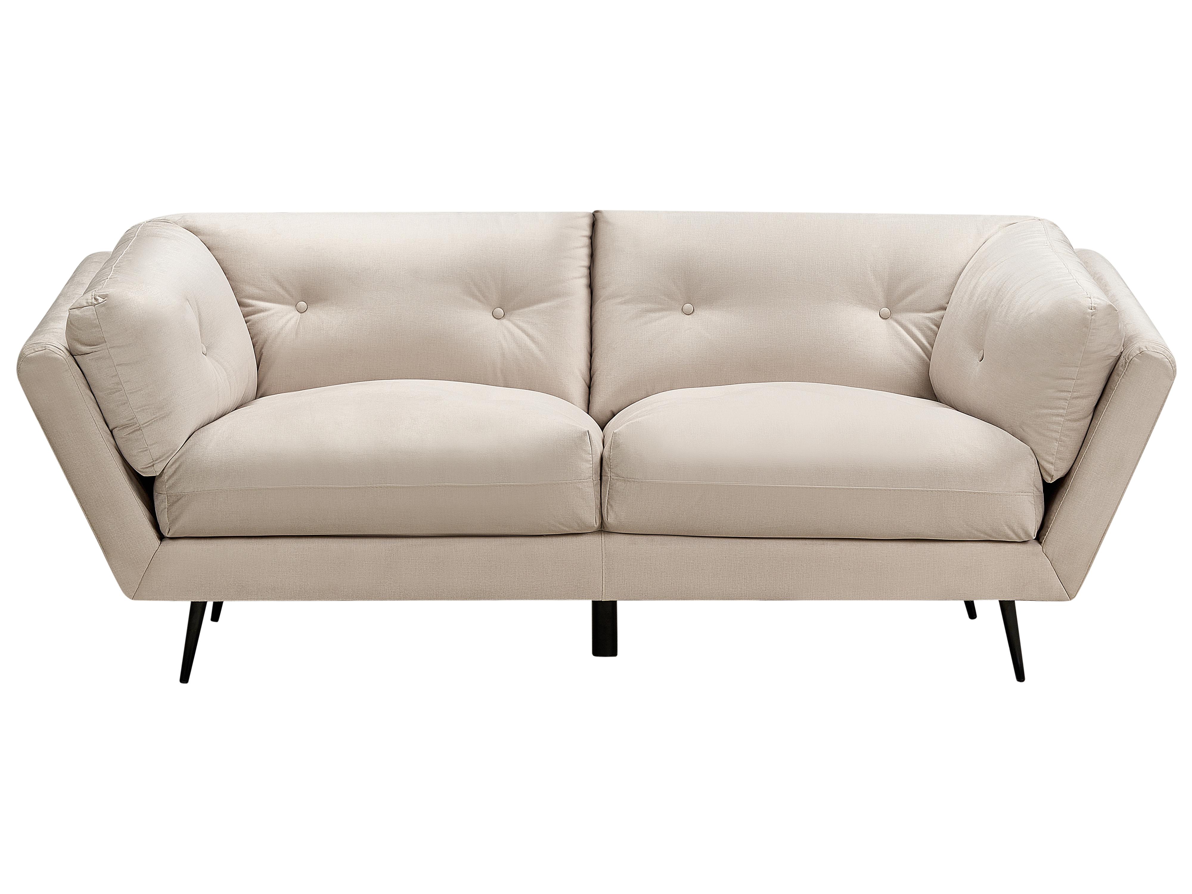 Bank 3-zits LENVIK Fluweel Beige