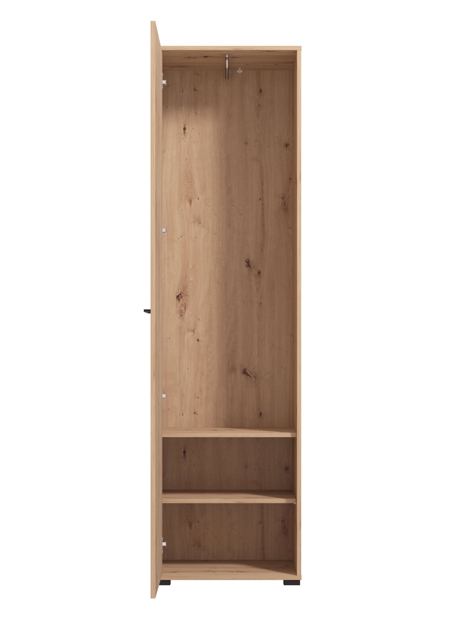 INOSIGN Garderobenschrank »Landes Kleiderschrank, Stauraumschrank, Flurschrank, Höhe 198 cm« Fronten in Artisan Eiche mit Streifen, mit einer Kleiderstange
