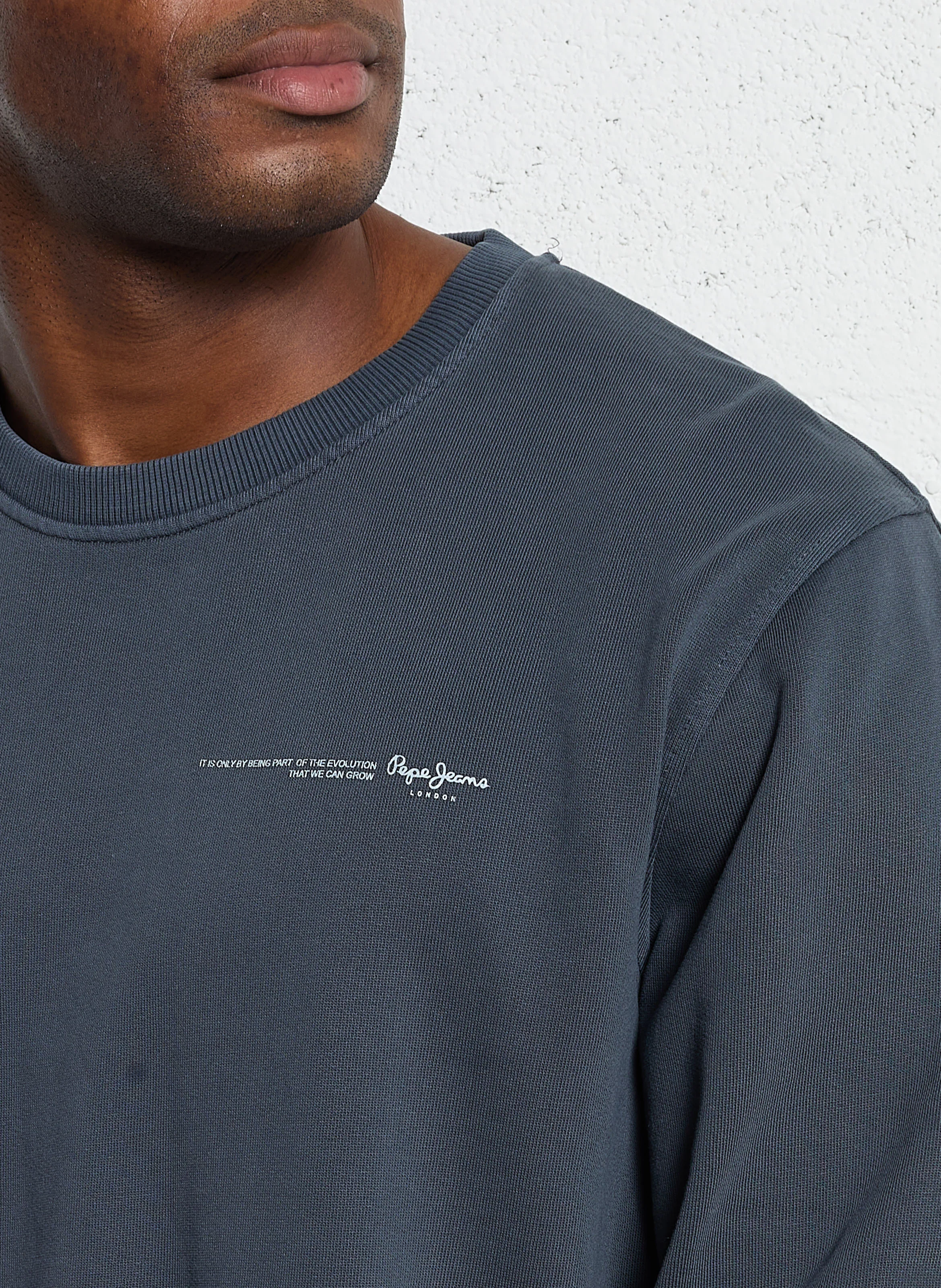 DAVY CREW - Sweat coupe droite à col rond | Bleu