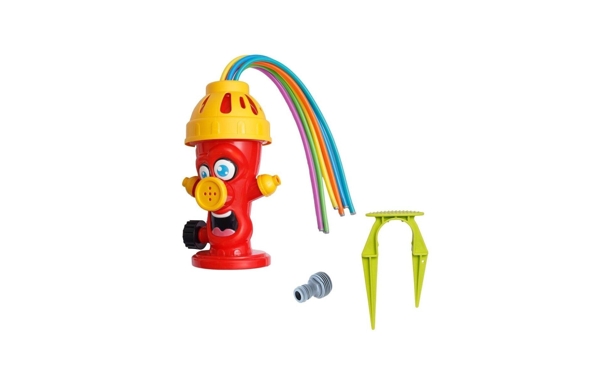 Wassersprinkler HydrantWassersprinkler für Kinder im Hydranten-Design mit dem Anschluss für Gartenschlauch