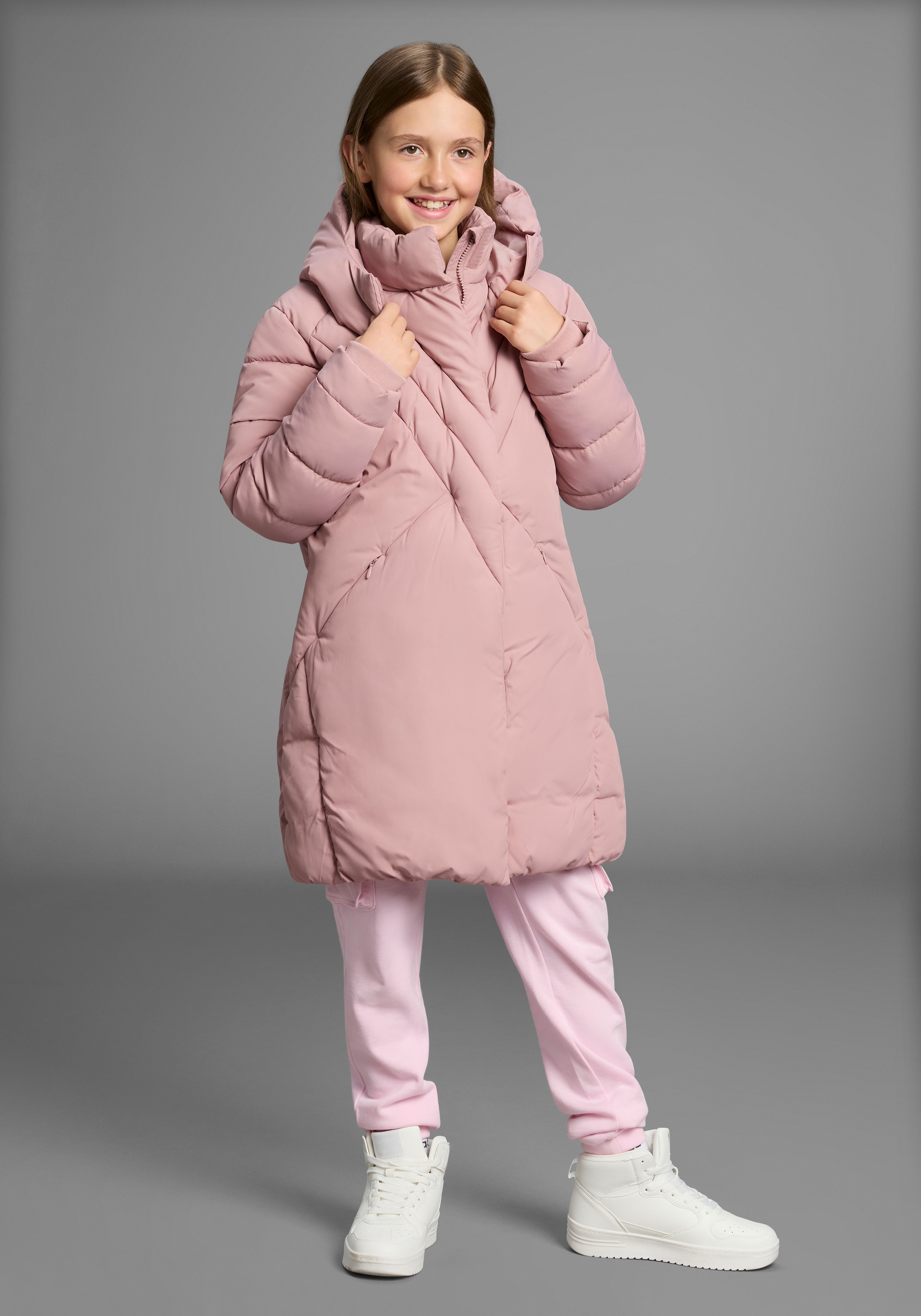 KangaROOS Outdoorjacke »Wintermantel« mit Kapuze Steppmantel, mit modischer Steppung, warm gefüttert