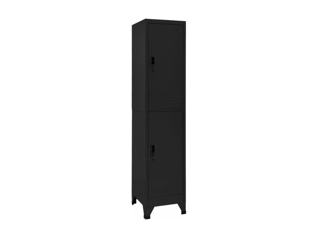 Armoire à casiers Noir 38x45x180 cm Acier
