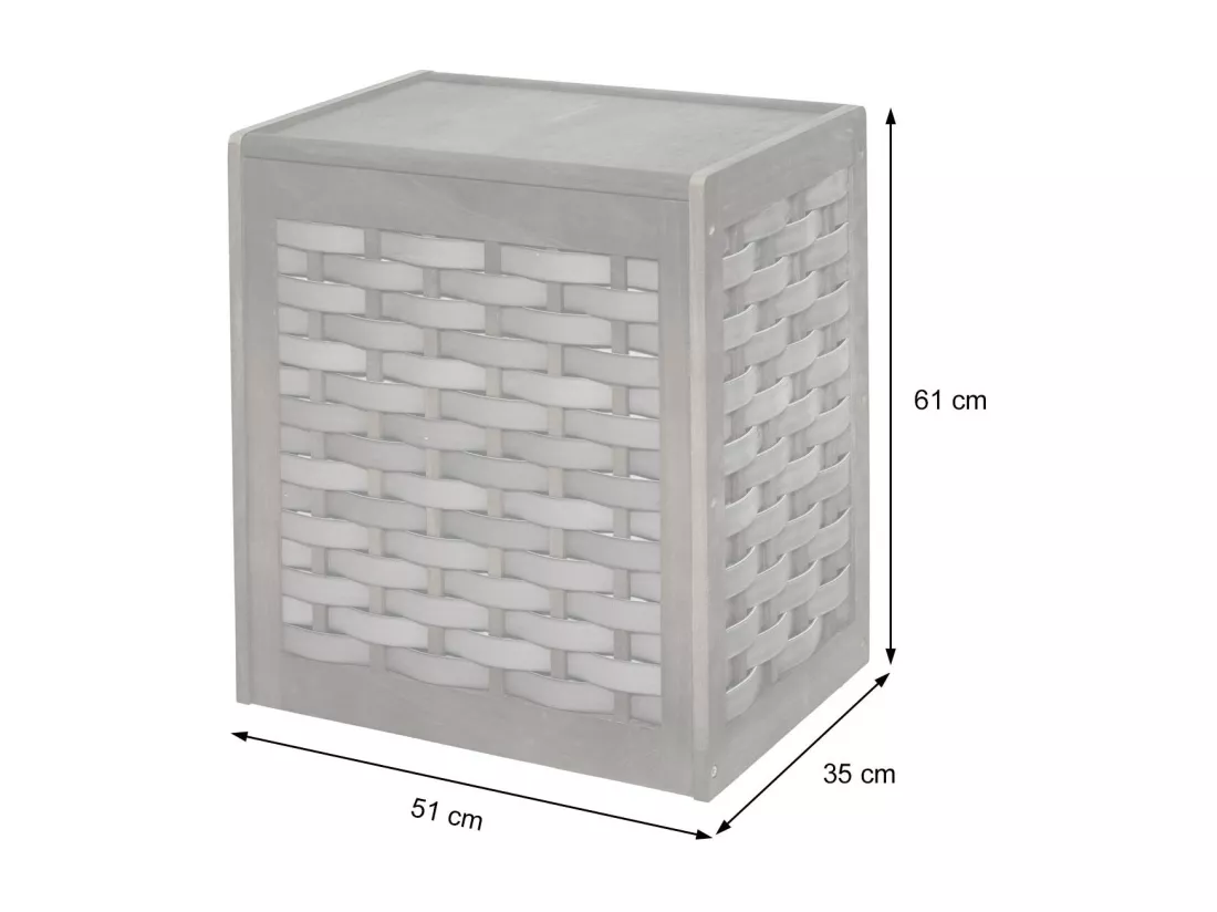 Panier à linge bac bois blanche 51 x 35 x 61 cm 04_0003751