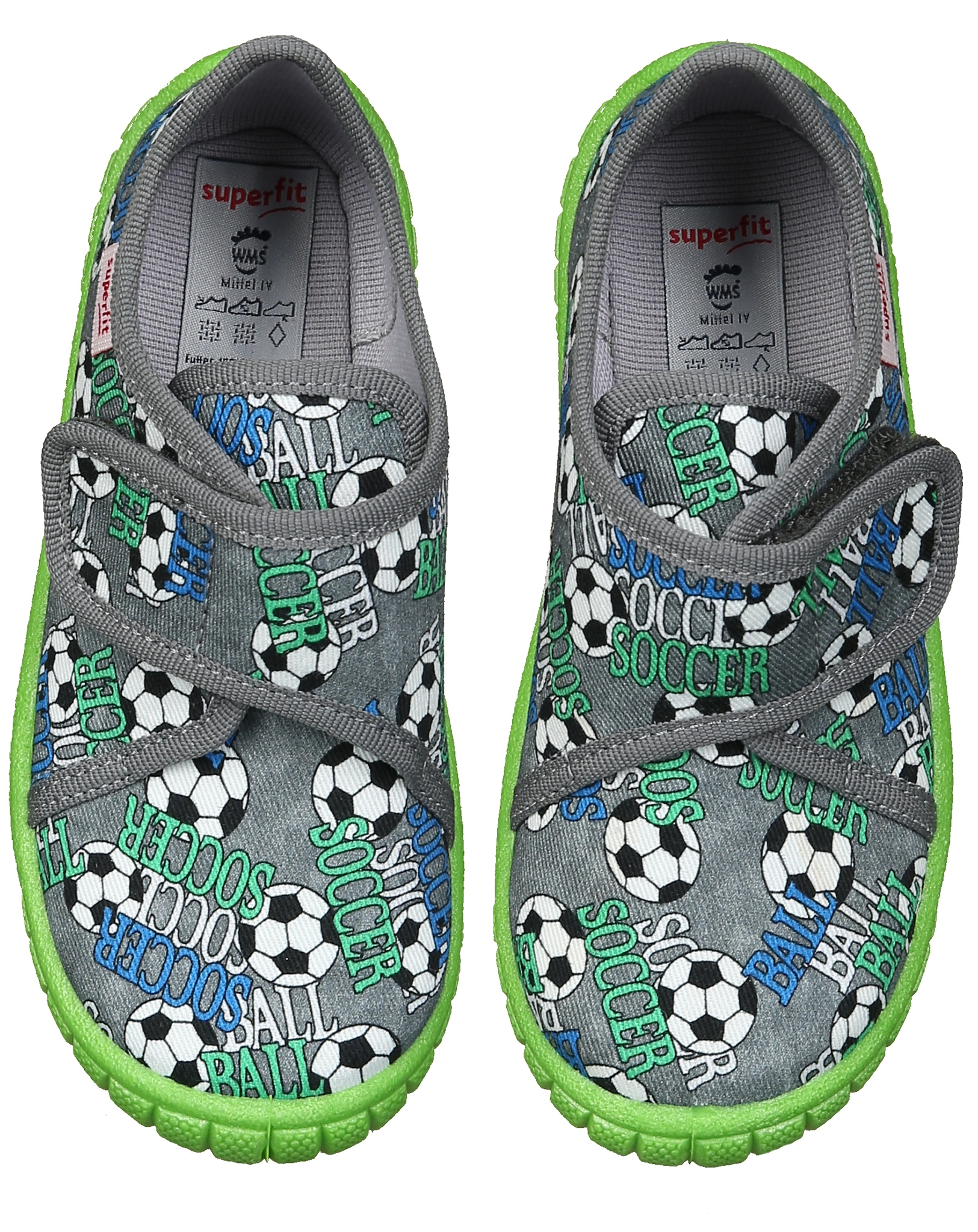 Klett-Hausschuhe BILL SOCCER in lime green/grey