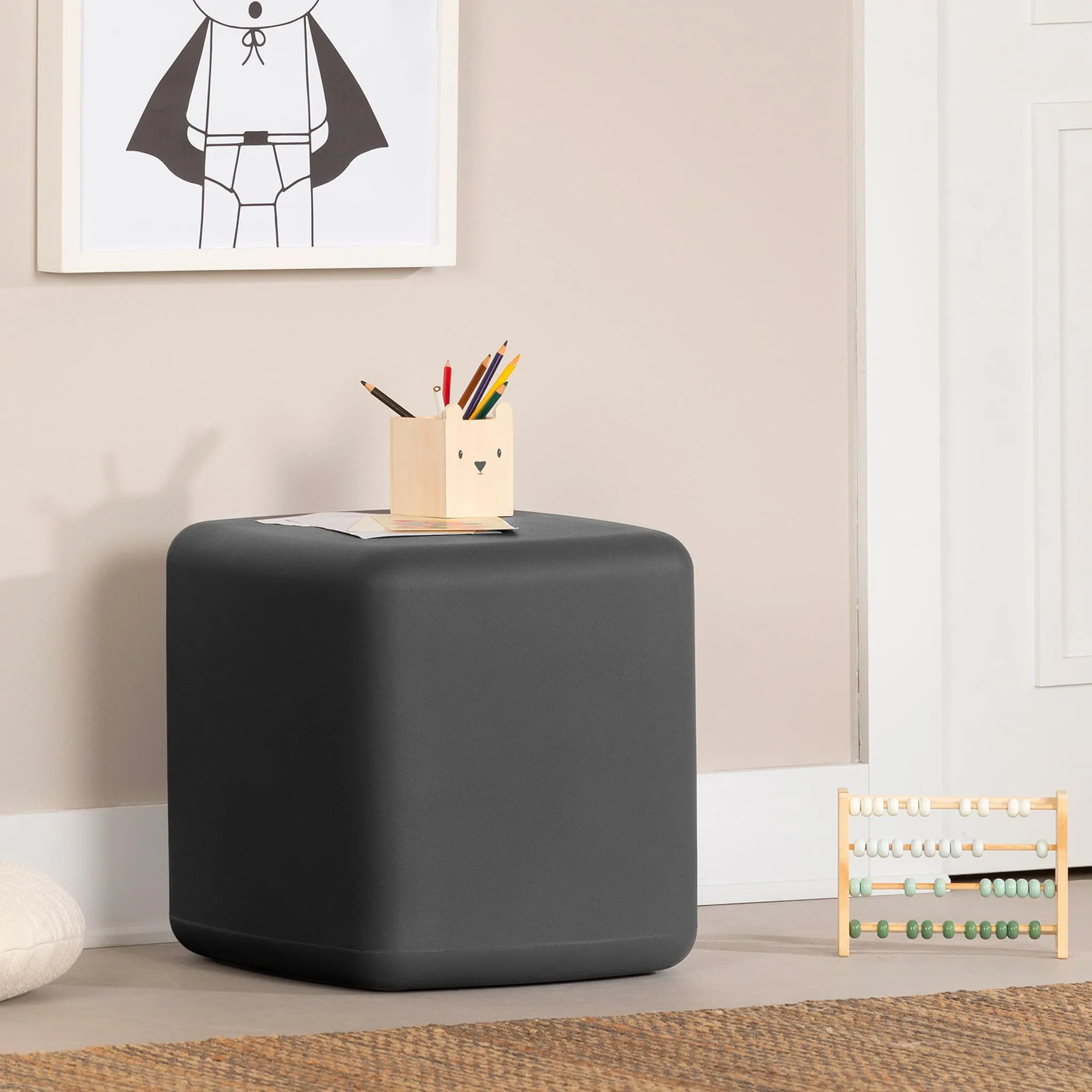 South Shore Table de Nuit  Tabouret pour Enfants - Sweedi Gris foncé