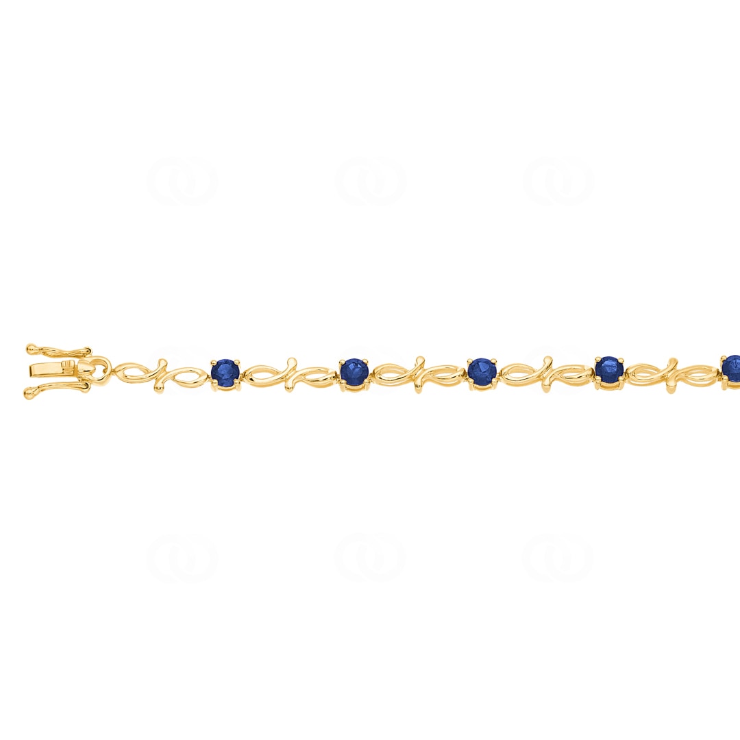 Armband 750/18 K Gelbgold mit Saphiren