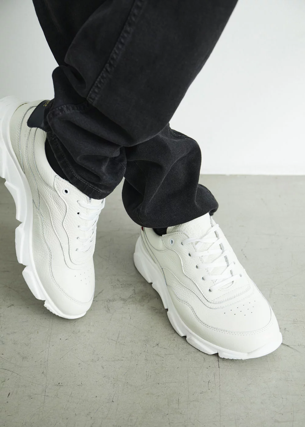 BASKET RINO CUIR BLANC