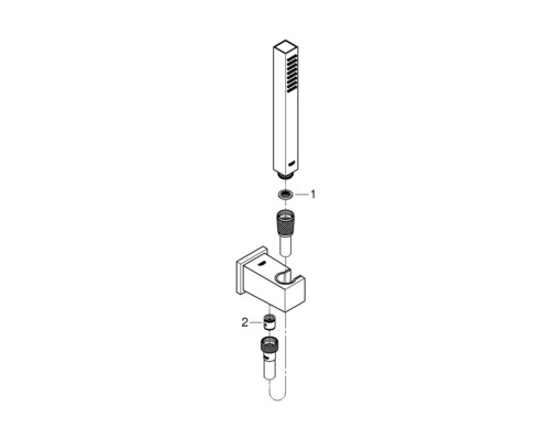 GROHE Euphoria Cube Stick 26405000 handdoucheset inclusief 1250 mm chromen doucheslang
