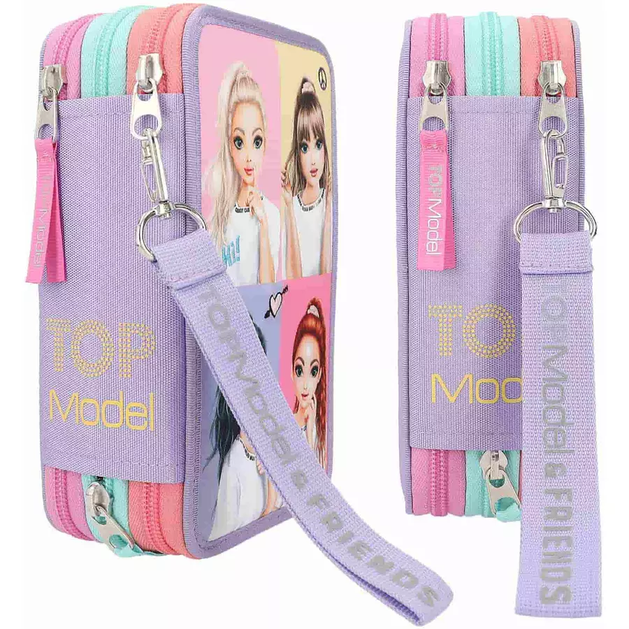 Depesche 3-Fach Federtasche SNAP SHOTS inkl. Stifte TOPModel 20 x 13 x 7 cm bunt