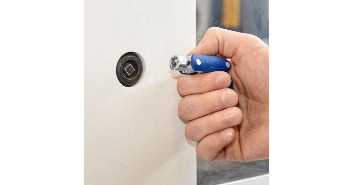 KNIPEXSchakelkastsleutel DoubleJoint 00 11 06 V03 dopsleutel  (Blauw/rood)