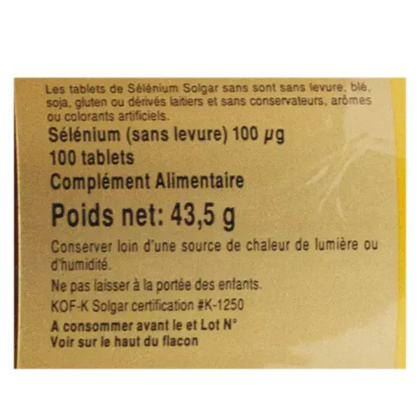 Solgar Selênio 100μg - 100 cápsulas