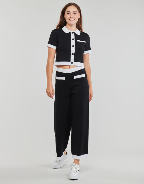 Karl Lagerfeld - CLASSIC KNIT PANTS Negro / Blanco