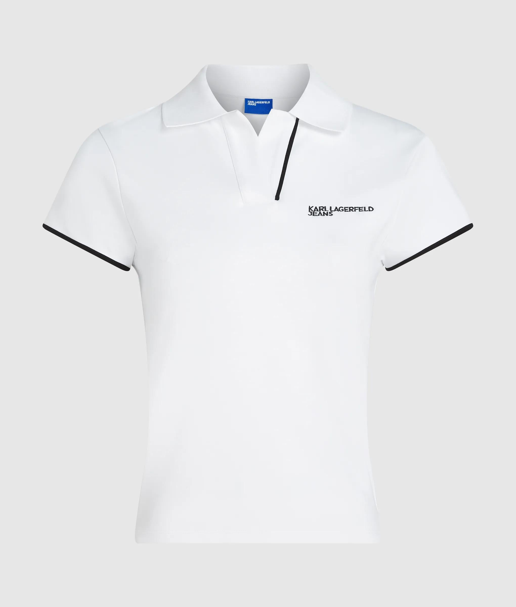 Slim poloshirt mit contrastbiet