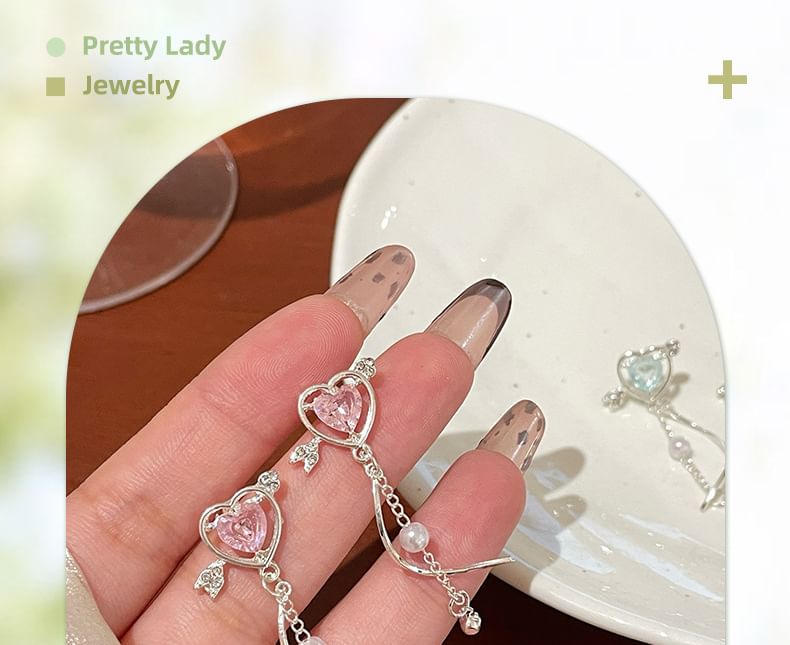 Rodiv - Hartvormige strass-imitatieparel met legering als hanger