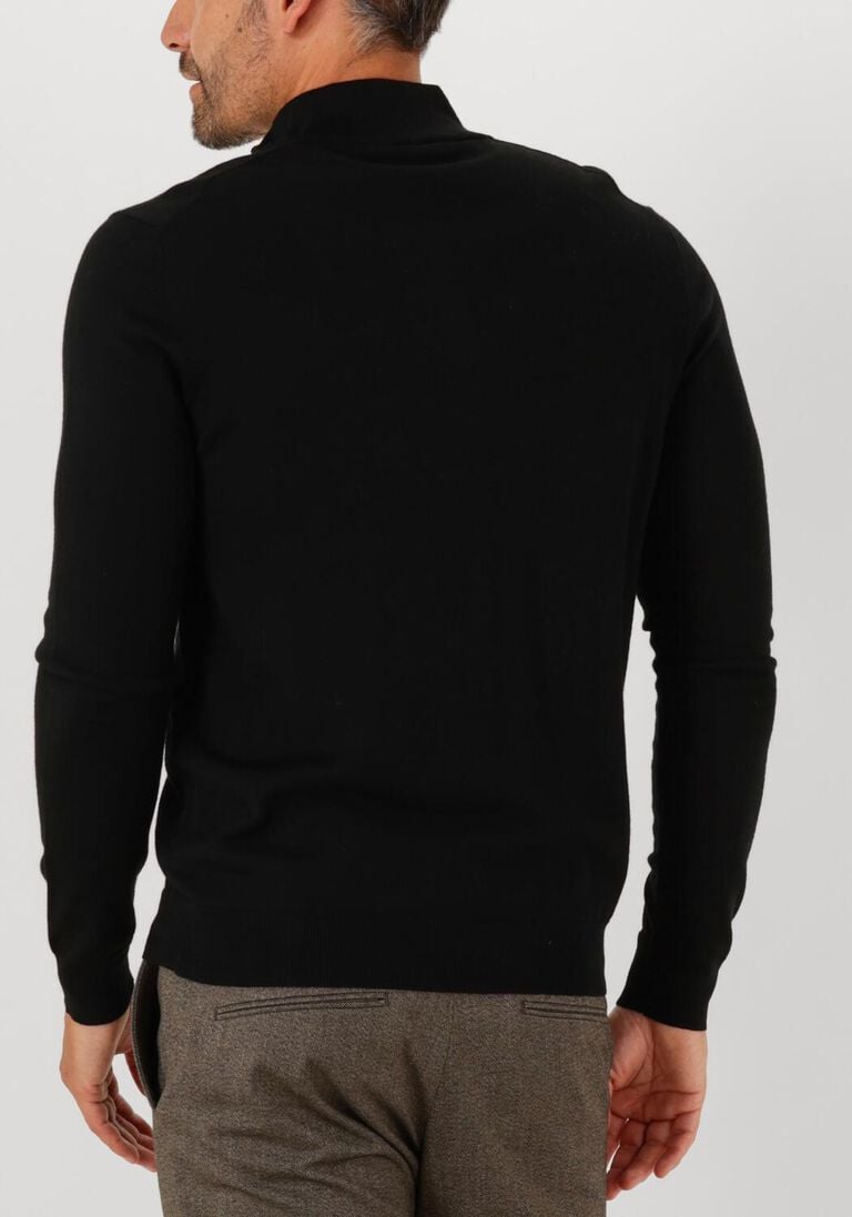 zwarte profuomo trui pullover half zip merino