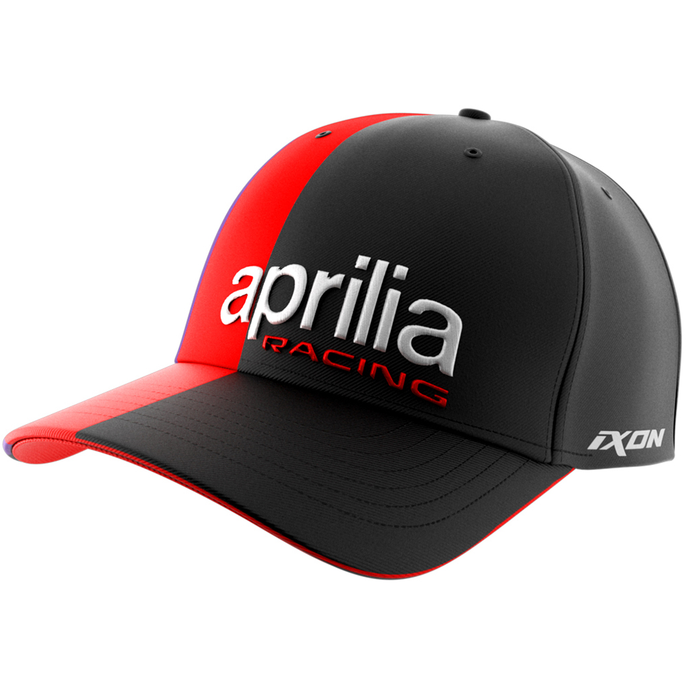 Ixon - Casquette Round Aprilia 23 Noir / Rouge fluo