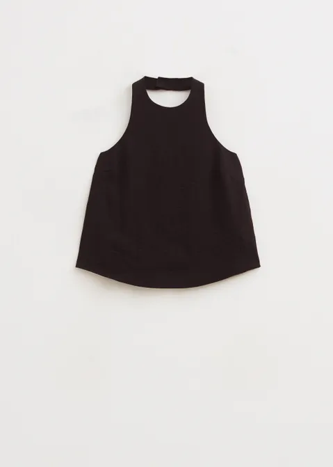 Halter top met gekreukt detail zwart (ZWART)