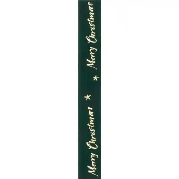 Geschenkband Samt Merry Christmas grün