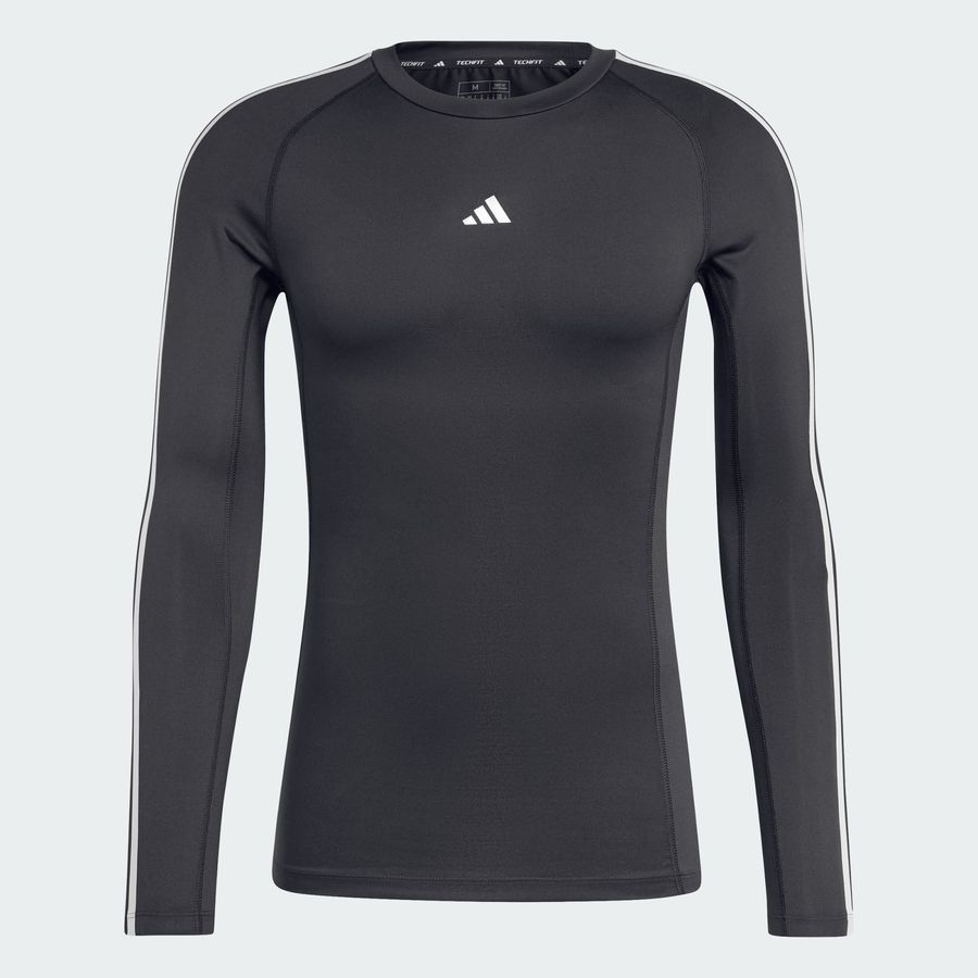 Adidas T-shirt manches longues compression 3 bandes Techfit Training
