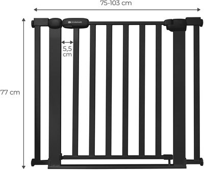 Kinderkraft LOCK&GO Sikkerhetsgrind, Black