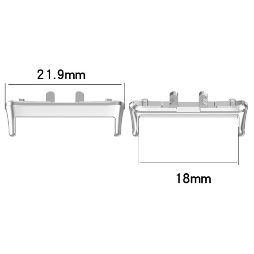 (2er Set) Samsung Galaxy Fit3 Armband Adapter Verbindungsstück Federverschluss (18mm) - Silber
