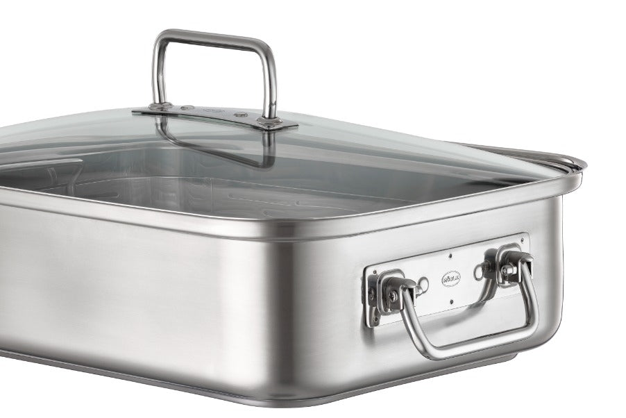 Braadpan met Deksel en Rooster, Rechthoekig, 38 x 28 cm - RÃ¶sle | Expe